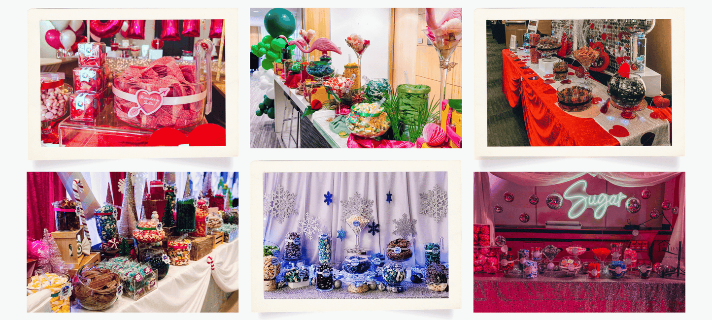 Custom candy buffet displays for weddings, parties and special events in Calgary